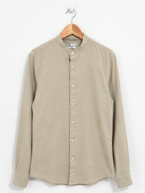 ZARA Men’s Beige Slim Fit Shirt – Size M